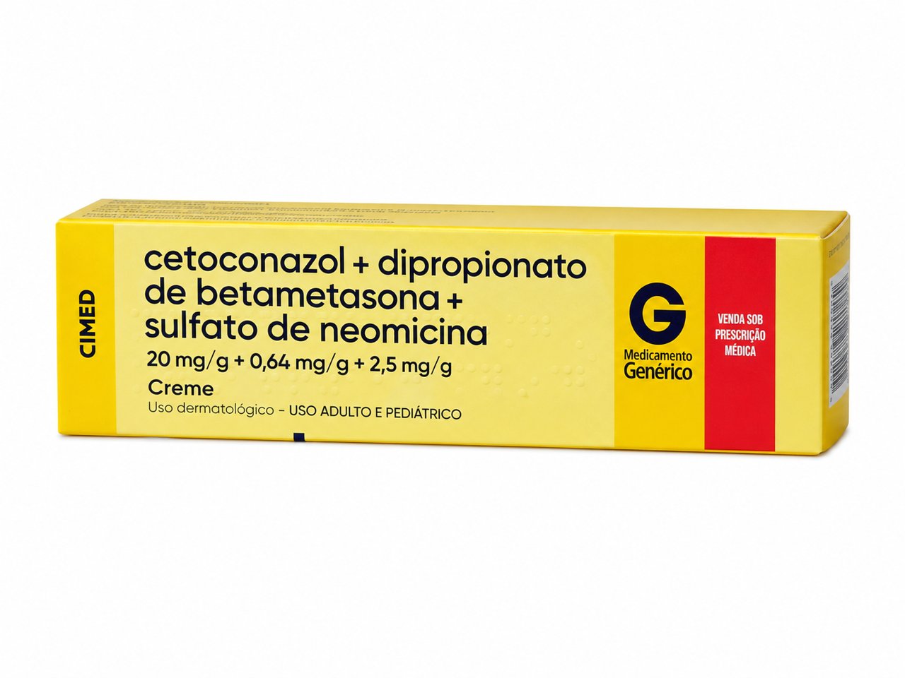 Cetoconazol + Dipropionato de betametasona + Sulfato de Neomicina 20mg/g + 0,64mg/g - Creme